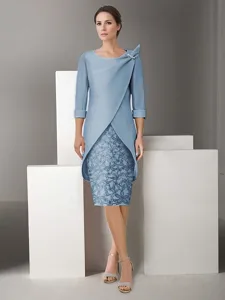 zweiteilig-schlauchkleid-kleid-sets-knie-himmelblau-10