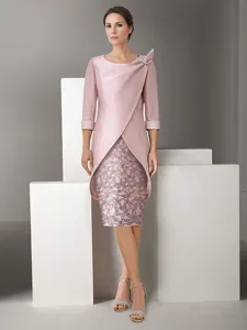 zweiteilig-schlauchkleid-kleid-sets-knie-kristallrosa-1