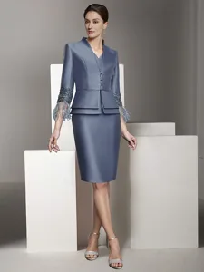 zweiteilig-schlauchkleid-kleid-sets-knie-schieferblau-1