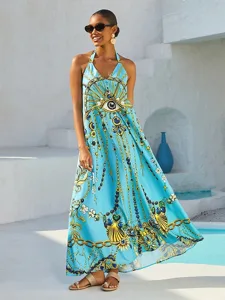bijoux-vintage-robe-longue-en-satin-soye-bleu-1