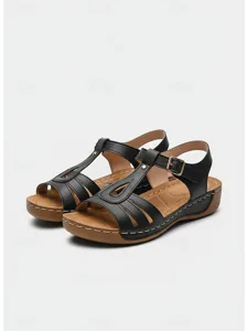 brown-t-strap-buckle-flat-sandals-for-wo-black-8