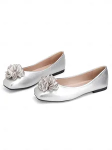 chaussures-plates-fleuries-jaune-moutard-argent-15