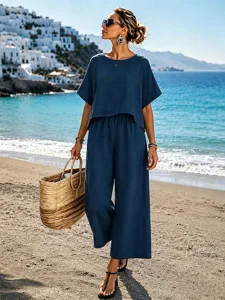 damen-baumwoll-leinen-sets-halbarm-v-aus-marineblau-17