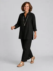 damen-freizeitkleidung-sets-basic-lassig-schwarz-2
