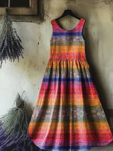 damen-knielanges-kleid-boho-kleid-sommer-orange-6