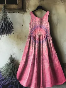 damen-knielanges-kleid-boho-kleid-sommer-rosa-5