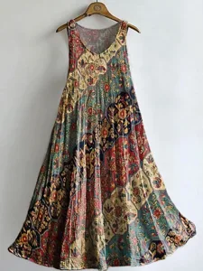 damen-knielanges-kleid-boho-kleid-sommer-rote-1