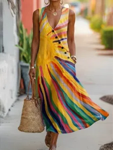 damen-langes-kleid-maxikleid-sommerkleid-gelb-1