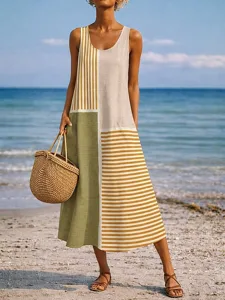 damen-maxikleid-a-linie-kleid-lassig-tag-khaki-4