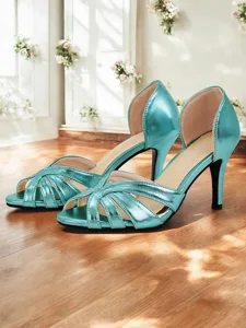 escarpins-elegants-a-bout-ouvert-dore-de-vert-10