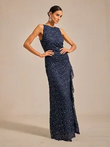 femmes-robe-maxi-robe-fourreau-elegant-s-bleu-marine-1