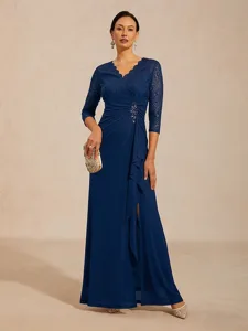 femmes-robe-maxi-robe-trapeze-elegant-so-bleu-marine-1