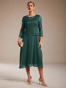 femmes-robe-midi-robe-en-chiffon-elegant-vert-emeraude-1