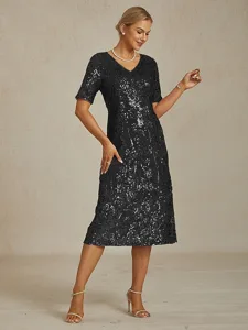 femmes-robe-midi-robe-fourreau-elegant-f-noir-7
