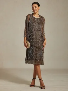 femmes-robe-midi-robe-fourreau-robe-plis-marron-34