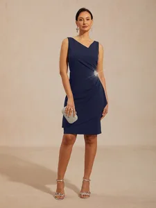 femmes-robe-midi-robe-fourreau-robe-port-bleu-marine-1