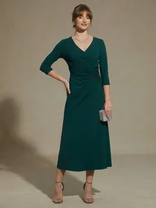 femmes-robe-midi-robe-fourreau-robe-trap-vert-emeraude-1