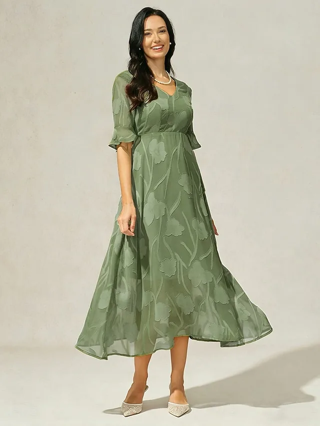 femmes-robe-midi-robe-trapeze-elegant-co-vert-schiste-7