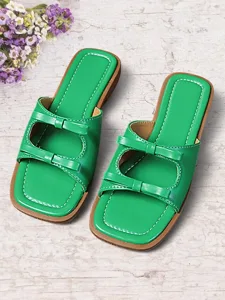 women-s-beige-double-strap-flat-sandals-green-4