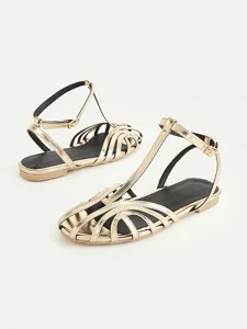 women-s-gold-strappy-flat-sandals-with-a-default-5