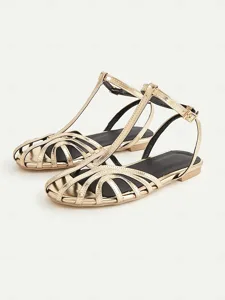 women-s-gold-strappy-flat-sandals-with-a-default-6