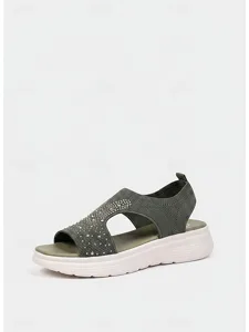 women-s-pink-rhinestone-knit-sport-sanda-army-green-9