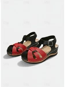 women-s-strappy-comfort-sandals-with-adj-wine-10