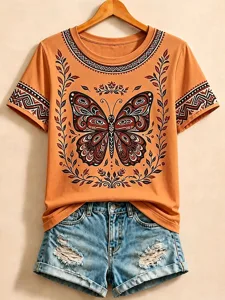 damen-100-baumwolle-t-shirt-druck-15280867-orange-3