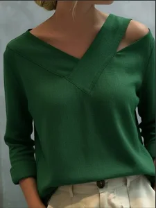 damen-bluse-ausgehohlt-einfarbig-s-15429596-grun-4