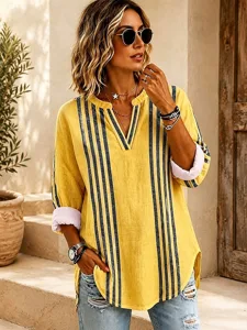 damen-bluse-druck-grafik-gestreift-18387306-gelb-1