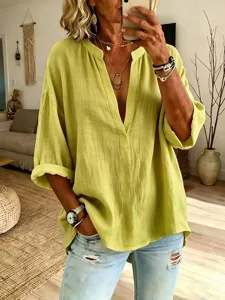 damen-bluse-einfarbig-stilvoll-las-13378617-gelb-3