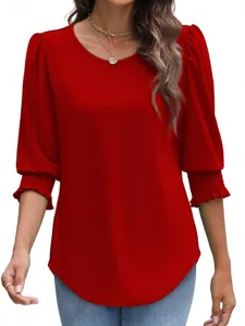damen-bluse-einfarbig-stilvoll-las-14394007-rote-6