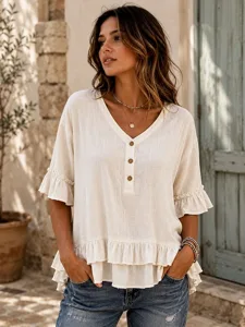 damen-bluse-einfarbig-vintage-stil-10010778-beige-2