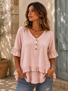 damen-bluse-einfarbig-vintage-stil-10010778-rosa-3