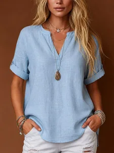 damen-bluse-einfarbig-vintage-stil-12325425-blau-2