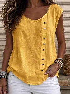 damen-bluse-einfarbig-vintage-stil-16996248-gelb-2