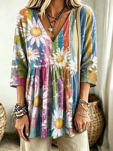 damen-bluse-gerafft-blumen-grafik-10061263-grun-1