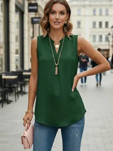 damen-bluse-gerafft-einfach-lassig-18360205-armeegrun-2