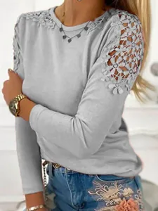 damen-bluse-lochmuster-einfach-ele-15550724-grau-1
