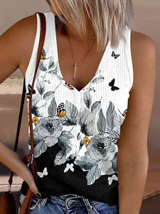 damen-camisole-tanktop-druck-blume-11197986-grau-2