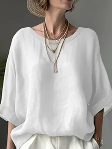 damen-einfarbig-einfach-elegant-bo-10424207-wei-2