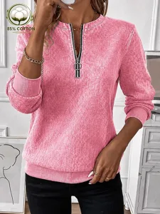 damen-gewaschene-baumwolle-einfach-12493641-rosa-3