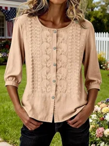 damen-hemd-bestickt-blumen-elegant-13541587-gelb-2
