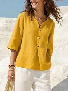 damen-hemd-bluse-einfach-elegant-b-17389734-gelb-1