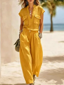 damen-hemd-hosen-sets-kurzarm-steh-17793296-gelb-1
