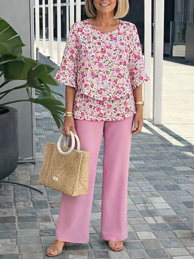 damen-hosen-sets-halbarm-rundhals-19440893-rosa-8