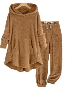 damen-hosen-sets-langarm-mit-kapuz-16294613-gelb-2