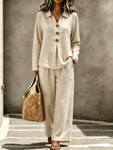damen-leinenartiges-set-zweiteilig-10796881-aprikose-1