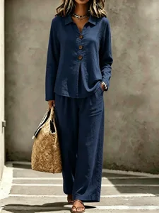 damen-leinenartiges-set-zweiteilig-10796881-marineblau-6