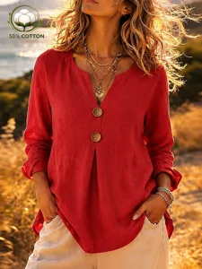 damen-leinenhemd-bluse-einfarbig-v-17786049-rote-1
